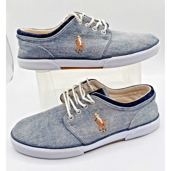 Ralph Lauren Other - Polo Ralph Lauren Faxon Low Sneaker Men Denim Blue Size 11.5D EU 45